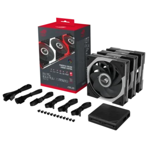 h732 ASUS ROG Eurux GR120 120mm ARGB Reverse Fan Black Triple Pack - ROG EURUX GR120 FAN ARGB REVERSE BLACK 3IN1