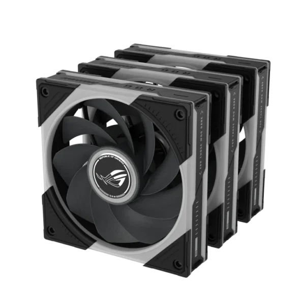 ASUS ROG Eurux GR120 120mm ARGB Reverse Fan Black Triple Pack - ROG EURUX GR120 FAN ARGB REVERSE BLACK 3IN1