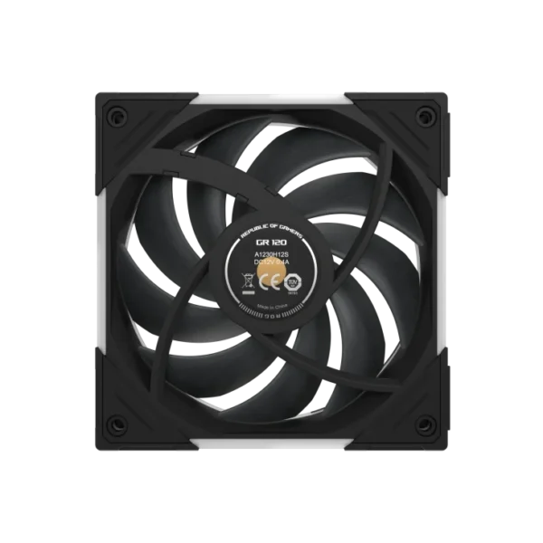 ASUS ROG Eurux GR120 120mm ARGB Reverse Fan Black Triple Pack - ROG EURUX GR120 FAN ARGB REVERSE BLACK 3IN1