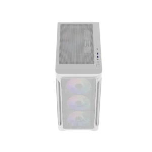SAMA S31 High Airflow mATX Micro-Tower Gaming PC Case Tempered Glass White 4x ARGB Fans - S31-WHMMA0X1-GL