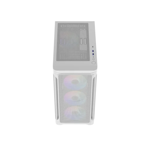 SAMA S31 High Airflow mATX Micro-Tower Gaming PC Case Tempered Glass White 4x ARGB Fans - S31-WHMMA0X1-GL