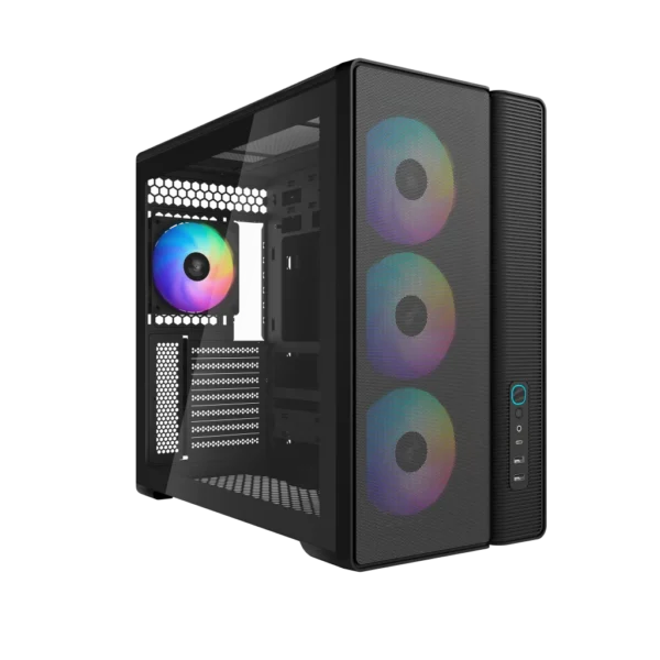 1777283301--1024x1024 SAMA S50 Dual-Chamber ATX Mid-Tower Gaming PC Case Tempered Glass Black 4x ARGB PWM Fans - S50-BKAGA4X1-GL