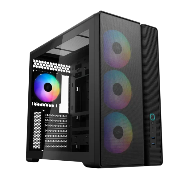 1777283297-10-1024x1024 SAMA S50 Dual-Chamber ATX Mid-Tower Gaming PC Case Tempered Glass Black 4x ARGB PWM Fans - S50-BKAGA4X1-GL