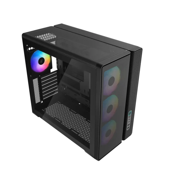1777283287-6-1024x1024 SAMA S50 Dual-Chamber ATX Mid-Tower Gaming PC Case Tempered Glass Black 4x ARGB PWM Fans - S50-BKAGA4X1-GL