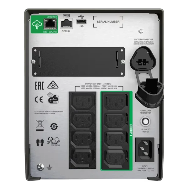 66a1188b-366a-456a-aaef-9a4165bb2f7d-01K397SKWKCC4X4PDBBT4AXPXK APC Smart-UPS 1500VA 1000W Line Interactive Pure Sine Wave Tower UPS - SmartConnect, LCD, SmartSlot - SMT1500IC