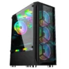 COOLMAN AURORA ATX Mid-Tower Gaming Case with 3x 120mm RGB Fans (Black / White) | COOLMAN AURORA W/ 3PCS RGB FANS