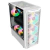 COOLMAN AURORA ATX Mid-Tower Gaming Case with 3x 120mm RGB Fans (Black / White) | COOLMAN AURORA W/ 3PCS RGB FANS