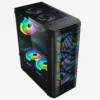 COOLMAN AURORA ATX Mid-Tower Gaming Case with 3x 120mm RGB Fans (Black / White) | COOLMAN AURORA W/ 3PCS RGB FANS