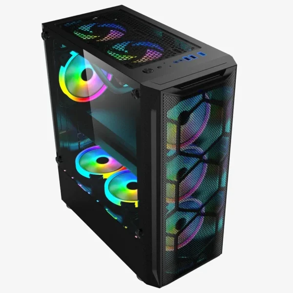 COOLMAN AURORA ATX Mid-Tower Gaming Case with 3x 120mm RGB Fans (Black / White) | COOLMAN AURORA W/ 3PCS RGB FANS