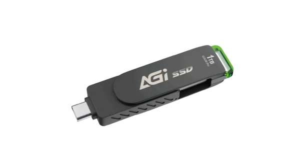 AGI ED138 Pro Portable SSD 1TB USB 3.2 Gen2 Type-C External Solid State Drive with Dual Cables - AGI1T0G33ED138P-CB