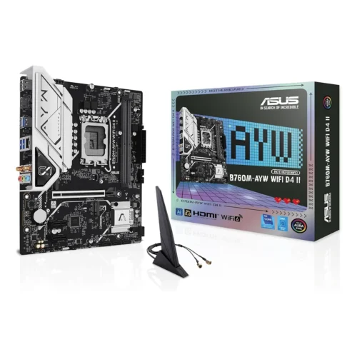 ASUS Prime B760M-AYW WiFi D4 Motherboard LGA1700 mATX Intel B760 DDR4 PCIe 4.0 M.2 Realtek 2.5GbE - B760M-AYW WIFI D4