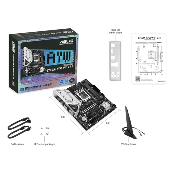 fymcghmcghjm ASUS Prime B760M-AYW WiFi D4 Motherboard LGA1700 mATX Intel B760 DDR4 PCIe 4.0 M.2 Realtek 2.5GbE - B760M-AYW WIFI D4