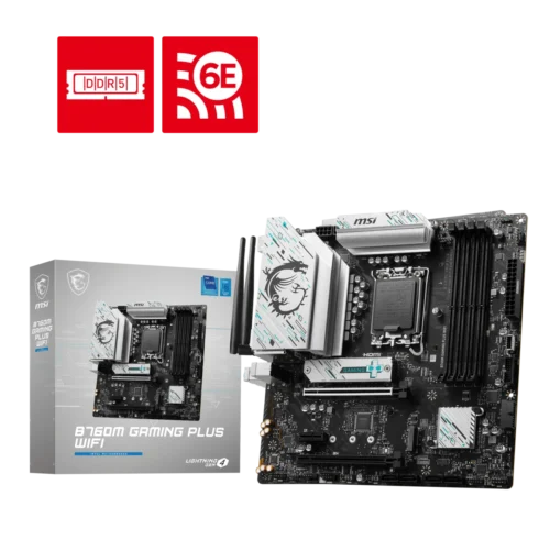 MSI - B760M GAMING PLUS WIFI Intel LGA 1700 Micro-ATX DDR5 Motherboard - B760M GAMING PLUS WIFI