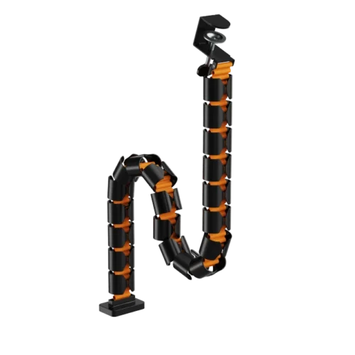 Brateck - Clamp-on Gaming Cable Management Spine - 20-Joint Steel & ABS - Brateck-CC10-13 Orange
