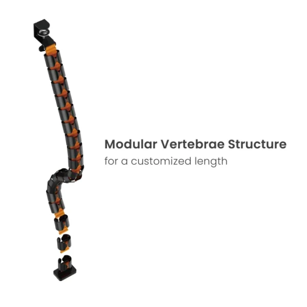 3a1ab1a4-8621-6201-e257-523371df32cf Brateck - Clamp-on Gaming Cable Management Spine - 20-Joint Steel & ABS - Brateck-CC10-13 Orange