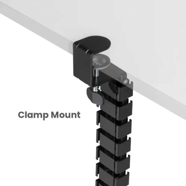 62fd9bcf327ffa00024f42b2 Brateck Clamp On Quad Entry Vertebrae Cable Management Spine for Sit Stand Desks Black - Brateck-CC10-1A Black