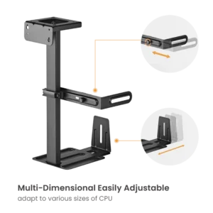 63a55f2c327ffa0002f77bdb BRATECK Under Desk CPU Mount 30kg Capacity 360-Degree Swivel - Brateck-CPB-25 Black