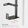 63a55f29327ffa0002f77bda BRATECK Under Desk CPU Mount 30kg Capacity 360-Degree Swivel - Brateck-CPB-25 Black