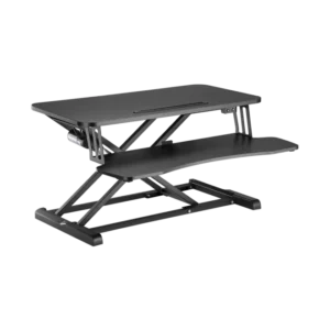 Brateck Cost Effective Electric X Lift Sit Stand Desk Converter Workstation Black - Brateck-DWS15-01E