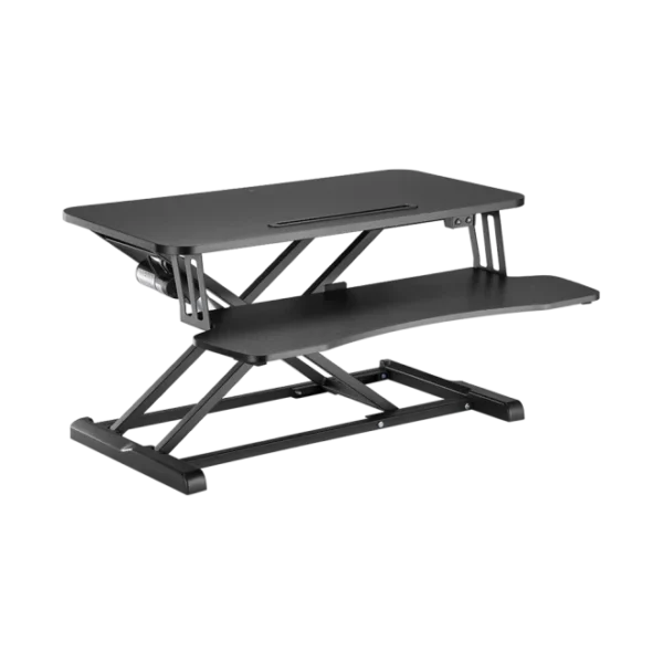 6441f3cf327ffa00028c5b60 Brateck Cost Effective Electric X Lift Sit Stand Desk Converter Workstation Black - Brateck-DWS15-01E