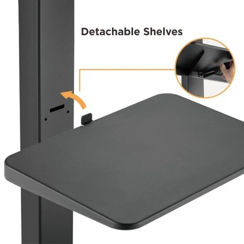 62f650b5327ffa0002aba466 Brateck TV Cart with Single Shelf and Melamine Base for 37 to 75 Inch TVs up to 40kg - Brateck-FS32-46W