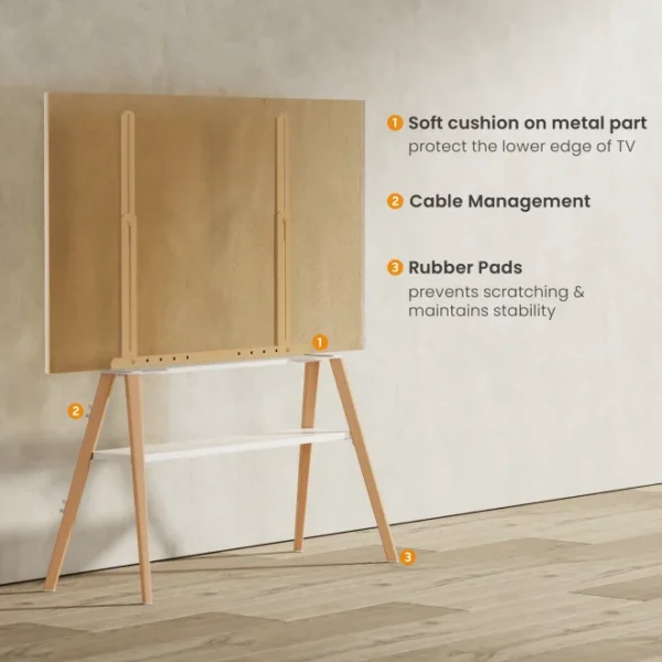 69fed601a41b3848d7ae30b9 Brateck Danish Style Studio TV Floor Stand with Storage Shelf for 43 to 65 Inch Displays - Brateck-FS36-44F-02