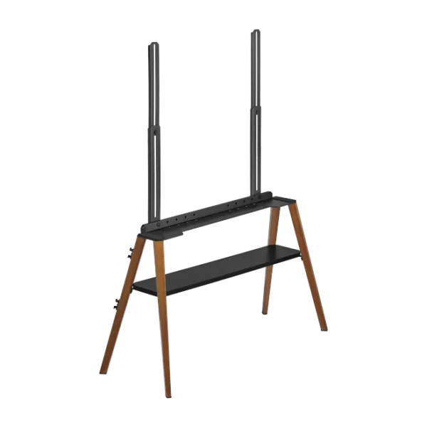 67f4e5338d2f90d4d4ef1a76 Brateck Danish Style Studio TV Floor Stand with Storage Shelf for 49 to 75 Inch TVs Walnut and Black - Brateck-FS36-46F-02