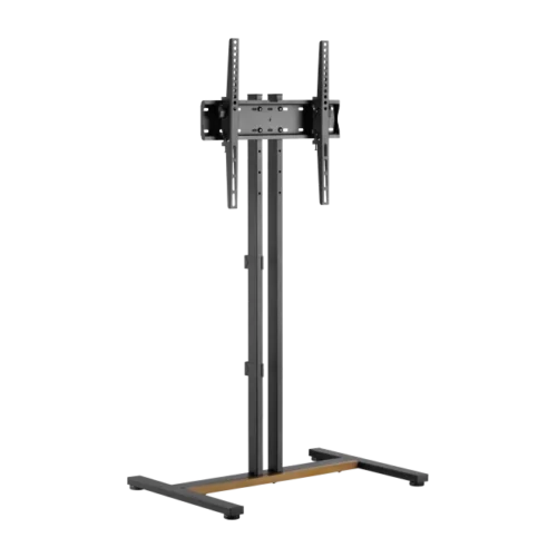 Brateck Compact Stylish TV Floor Stand for 34 to 55 Inch Flat and Curved TVs with Tilt and Wood Accents - Brateck-FS47-44T-01