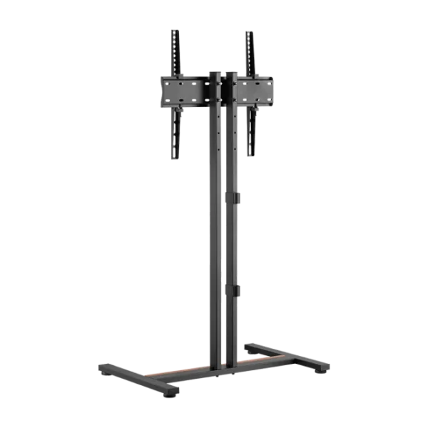 6371f38a327ffa0002f4406f Brateck Compact Stylish TV Floor Stand for 34 to 55 Inch Flat and Curved TVs with Tilt and Wood Accents - Brateck-FS47-44T-01