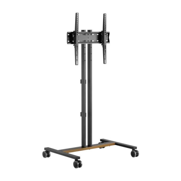 677ccba0224488a58b4e188d Brateck Compact Mobile TV Cart Floor Stand for 34 to 55 Inch Flat and Curved TVs with Casters and Wood Accents - Brateck-FS47-44T-01W