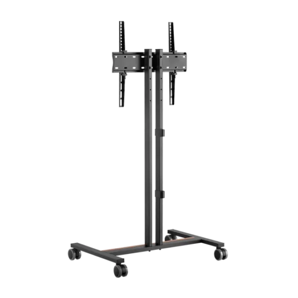 6371f3b3327ffa0002f44073 Brateck Compact Mobile TV Cart Floor Stand for 34 to 55 Inch Flat and Curved TVs with Casters and Wood Accents - Brateck-FS47-44T-01W