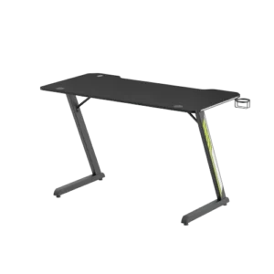 6729787c415685d361c14428 BRATECK Economy Stylish Gaming Desk with RGB Lighting - 1200x600mm Z-Shaped, 75kg Capacity, Black - Brateck-GMD02E-2 Black