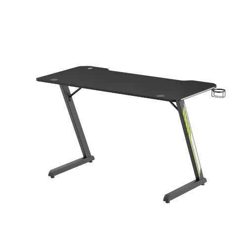 BRATECK Economy Stylish Gaming Desk - 1200x600mm Z-Shaped, 75kg Capacity, Black - Brateck-GMD02E-1 Black