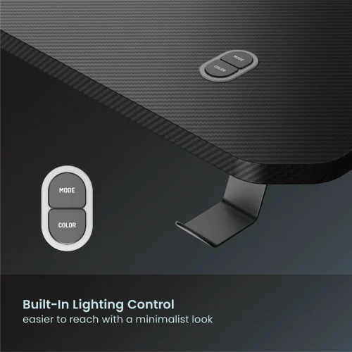 676cbcd8e7672aa9294298d0 BRATECK Economy Stylish Gaming Desk with RGB Lighting - 1200x600mm Z-Shaped, 75kg Capacity, Black - Brateck-GMD02E-2 Black