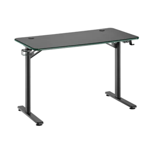 6327dbf7327ffa0002b538fd BRATECK RGB Lighting Edges Gaming Desk - 1130x600mm Textured Surface, Cold Rolled Steel Frame, Black - Brateck-GMD08-1