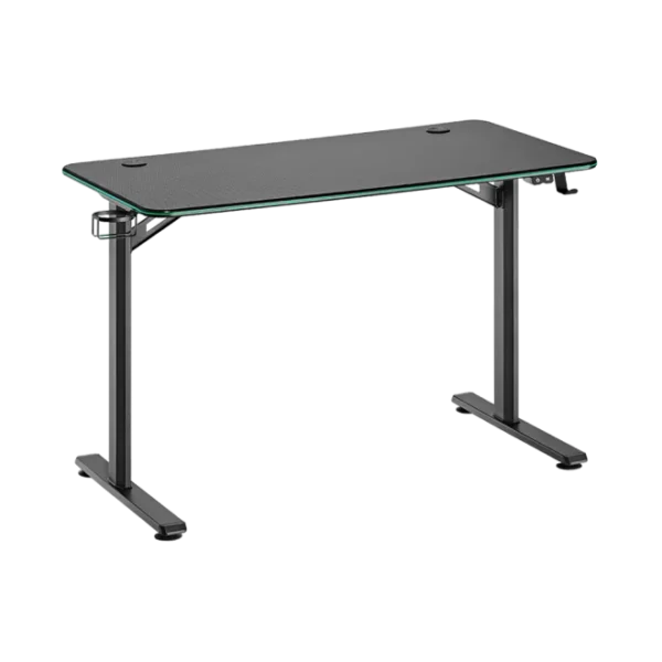 6327dbf7327ffa0002b538fd BRATECK RGB Lighting Edges Gaming Desk - 1130x600mm Textured Surface, Cold Rolled Steel Frame, Black - Brateck-GMD08-1