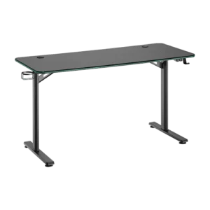 6327dc13327ffa0002b53906 BRATECK RGB Lighting Edges Gaming Desk Big - 1360x600mm Textured Surface, Cold Rolled Steel Frame, Black - Brateck-GMD08-2