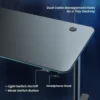 BRATECK RGB Lighting Edges Gaming Desk Big - 1360x600mm Textured Surface, Cold Rolled Steel Frame, Black - Brateck-GMD08-2