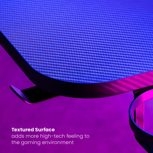 6310703b327ffa0002df9ce3 BRATECK L-Shaped Gaming Desk with RGB Lighting - 1600x1000mm Textured Surface, 100kg Capacity, Black - Brateck-GMD09-1 Black