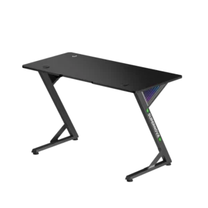 66d588cc64410726a2d2ad03 BRATECK InfinityGlow Gaming Desk Standard Surface - 1200x600mm Z-Shaped, 75kg Capacity, Black - Brateck-GMD14-1 Black