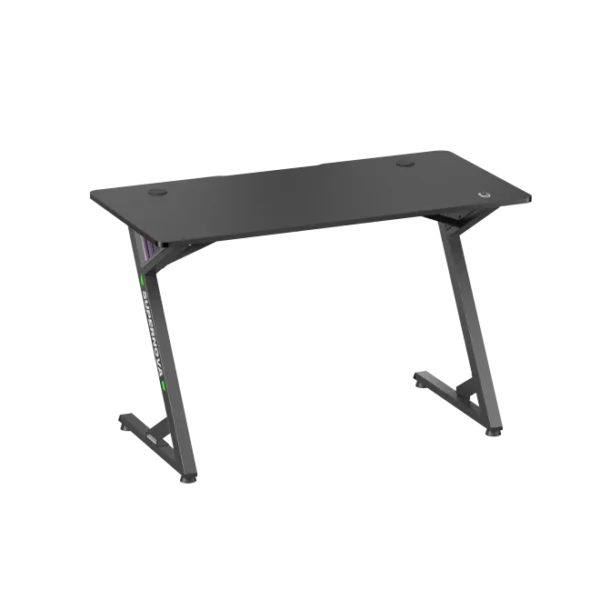 66d588cb64410726a2d2ad01 BRATECK InfinityGlow Gaming Desk Standard Surface - 1200x600mm Z-Shaped, 75kg Capacity, Black - Brateck-GMD14-1 Black