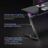 66f22f7caa0c5715e8d0a834 BRATECK InfinityGlow Gaming Desk Standard Surface - 1200x600mm Z-Shaped, 75kg Capacity, Black - Brateck-GMD14-1 Black