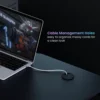 66f22f81aa0c5715e8d0a84c BRATECK InfinityGlow Large Surface Gaming Desk with RGB Lighting - 1360x600mm, Z-Shaped, Black - Brateck-GMD14-2 Black