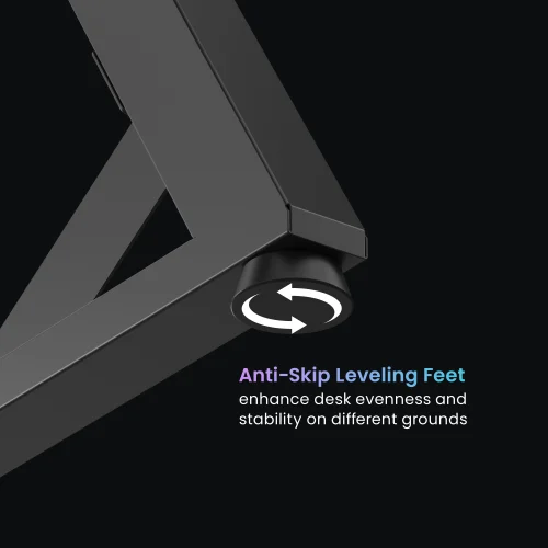 66f22f84aa0c5715e8d0a84e BRATECK InfinityGlow Large Surface Gaming Desk with RGB Lighting - 1360x600mm, Z-Shaped, Black - Brateck-GMD14-2 Black