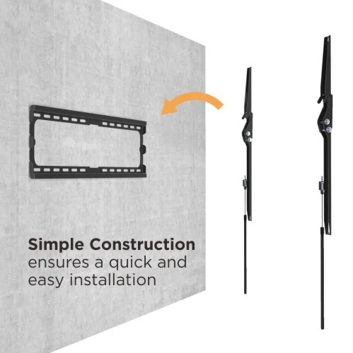 BRATECK Super Economy Low-Profile Tilt TV Wall Mount for 37 to 86 Inch Displays 45kg VESA 600x400 - Brateck-KL32-46T