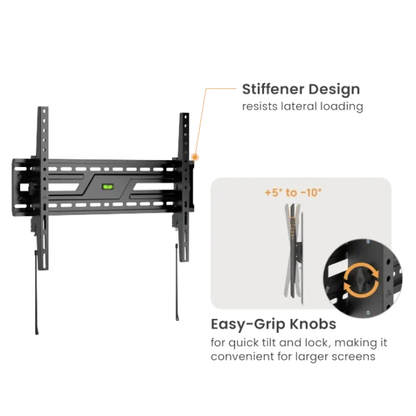 669e0c5a327ffa0002deeecd BRATECK Medium Tilt TV Wall Mount - 37-86 Inch - 75kg Capacity - Brateck-KL38-46T