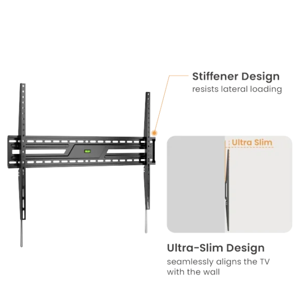 669e0bd9327ffa0002deeeba BRATECK Large Fixed TV Wall Mount - 50-100 Inch - 75kg Capacity - Brateck-KL38-69F