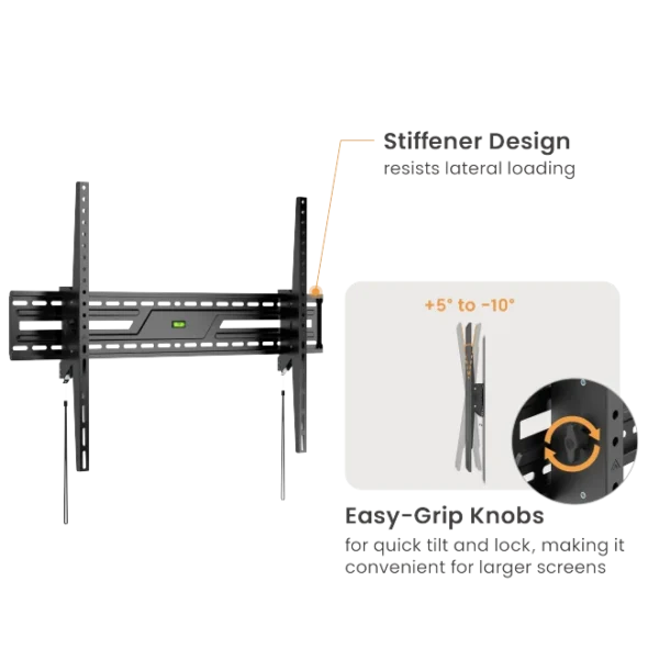 669e0caf327ffa0002deeed7 BRATECK Large-Screen Tilt TV Wall Mount for 50-100 Inch Displays 75kg VESA 900x600 - Brateck-KL38-69T