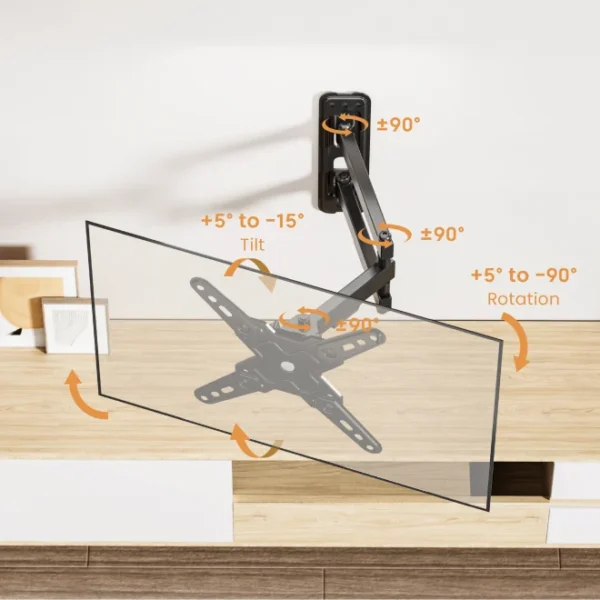 65a63848327ffa00028c6cb9 BRATECK Economy Full-Motion TV Wall Mount - 13-43 Inch - 3 Arm VESA 200x200 - Brateck-LDA40-223