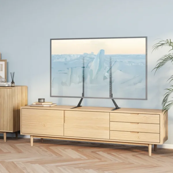 636a0257327ffa0002b85ca6 Brateck Economy Adjustable Tabletop TV Stand for 23 to 75 Inch Flat and Curved TVs up to 40kg - Brateck-LDT03-26L